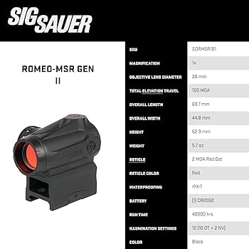 Amazon.co.jp: SIG SAUER(シグザウワー) ROMEO-MSR GEN II
